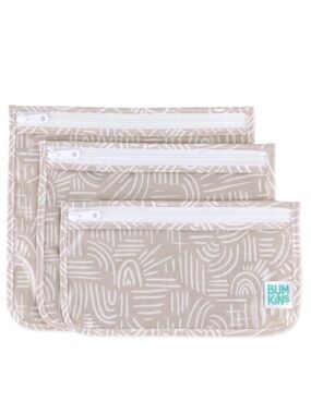 Bumkins Travel Bag SET OF 3 SIZES Toiletry Travel TSA Diaper Bag Zip Pouch
